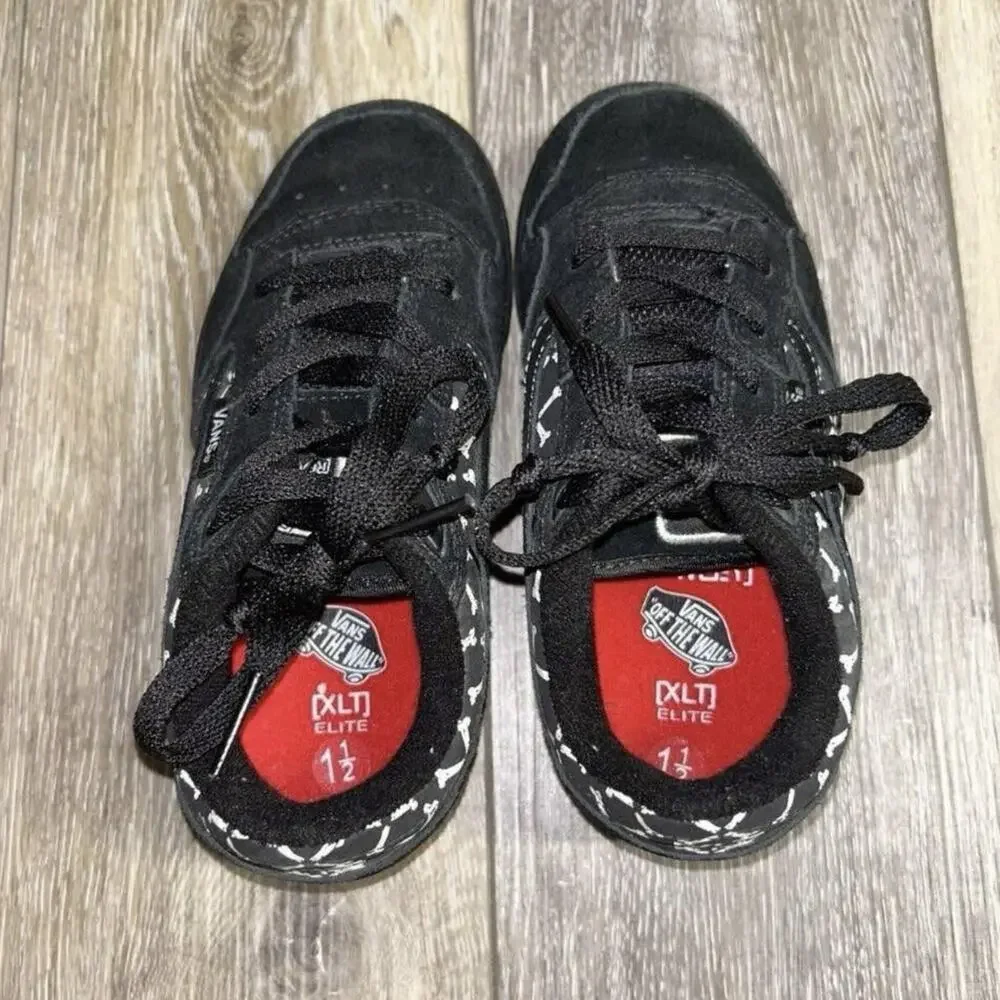 Vans Rowley XLT Elite LS Youth US Size 1.5Y Black Red White Bones Skate Shoes